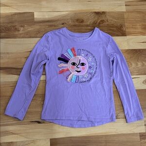 Members Mark Lilac Long Sleeve Tee with Colorful Sun Appliqué 6/6X